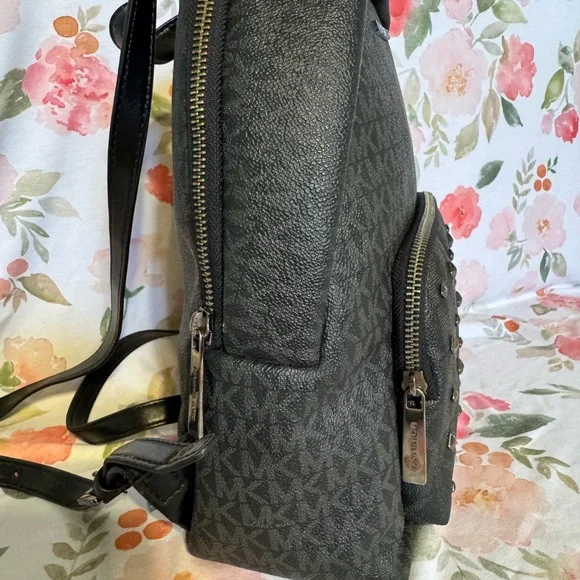 โจ Michael Kors Studded Mini Backpack โ Black MK Logo โ Read Description โจ - Picture 4 of 10